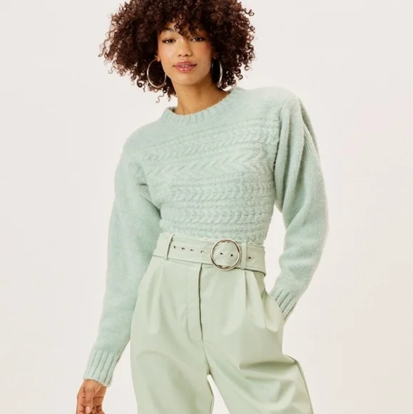 For Love & Lemons Green Dominique Sweater sz S - Picture 2 of 6